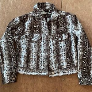 NWT Moto snakeskin denim trucker jacket